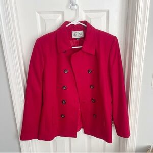 Le Suit Red Peacoat Jacket